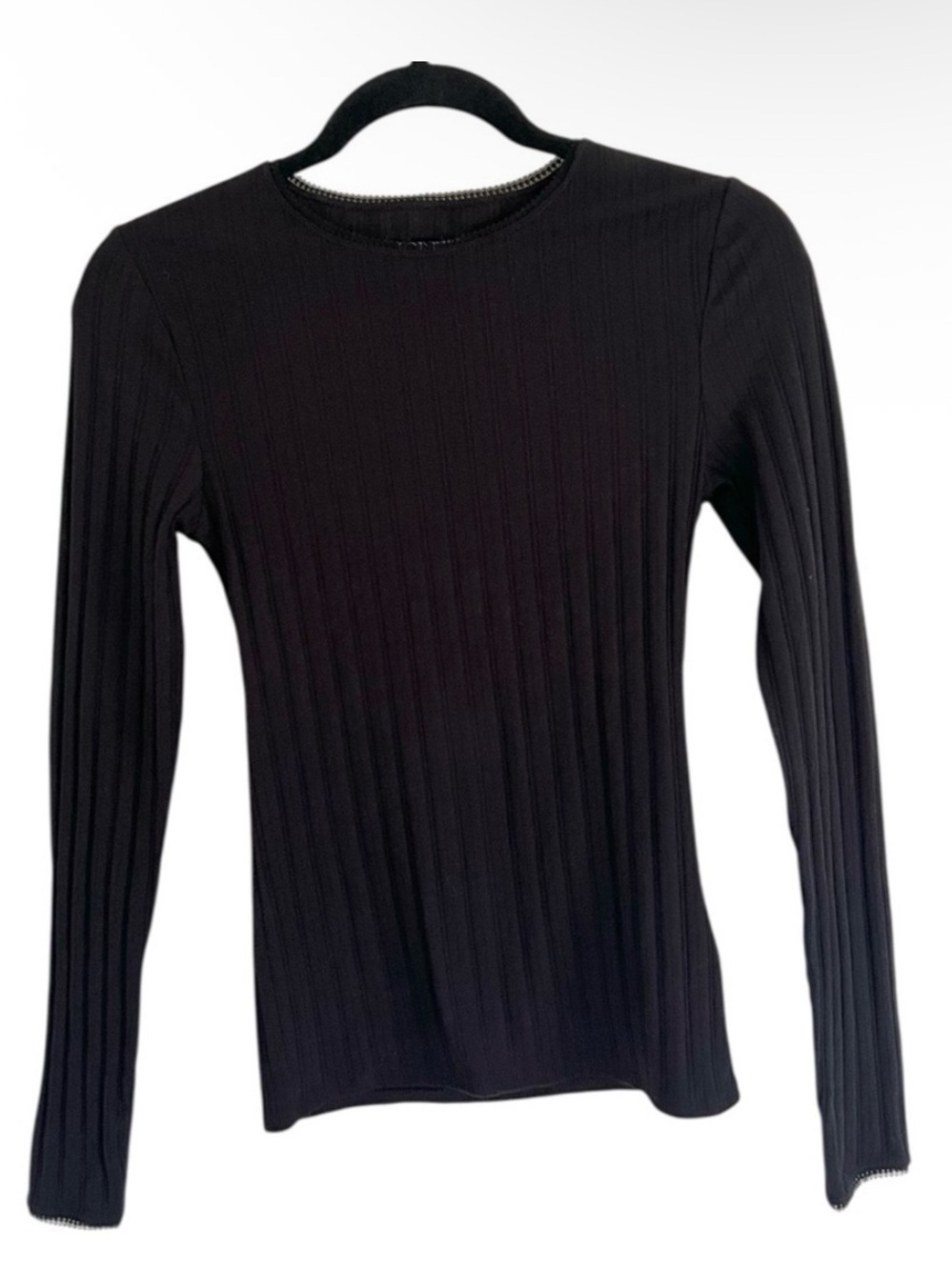 J Crew Black New Pointelle Long-Sleeve T-shirt NWT Small